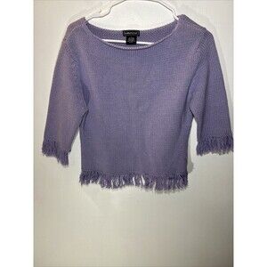 TAKEOUT  Sweater Women’s  Size L Purple. Ramie/cotton 3/4 Sleeves